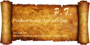 Podhorszky Tatjána névjegykártya